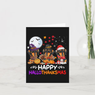Carte Dachshund Chien Noël Joyeux Hallothankmas Merci
