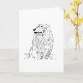 Carte Dachshund – Chien-saucisse à poil long (Fleur jaune)