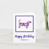 Carte Dachshund Chien Silhouette mignonne PPY&B Annivers (Devant)