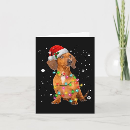Carte Dachshund Chiens Arbre Noël Noël Noël Cadeaux Pour (Devant)