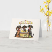 Carte Dachshund Chiens Lemonade Stand (Fleur jaune)