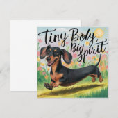 Carte Dachshund Corps Minuscule, Grand Esprit (Devant / Derrière)