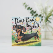 Carte Dachshund Corps Minuscule, Grand Esprit (Debout devant)