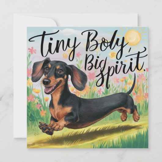 Carte Dachshund Corps Minuscule, Grand Esprit (Devant)