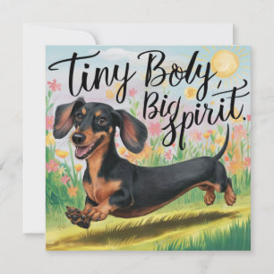 Carte Dachshund Corps Minuscule, Grand Esprit