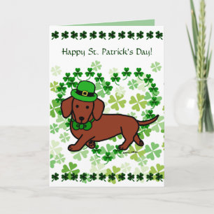 Carte Dachshund Dachshund de la Saint-Patrick