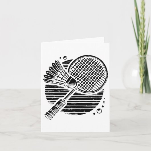 Carte Dachshund Dog Badminton Player Shuttle (Devant)