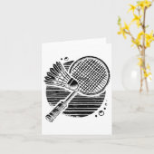 Carte Dachshund Dog Badminton Player Shuttle (Fleur jaune)