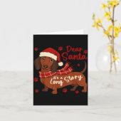 Carte Dachshund Dog Dear Santa It's A Long Story Funny C (Fleur jaune)