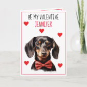 Carte Dachshund Dog I Wohof You Valentine (Devant)