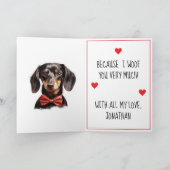 Carte Dachshund Dog I Wohof You Valentine (Intérieur)