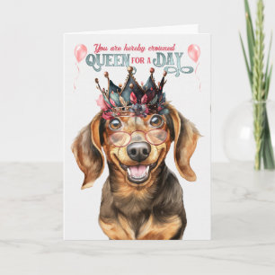 Carte Dachshund Dog Queen pour une journée d'anniversair