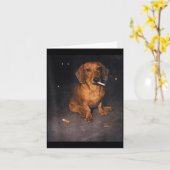 Carte Dachshund drôle fumeur mème cigarette chien mème (Fleur jaune)