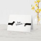 Carte Dachshund drôle Halloween (Fleur jaune)
