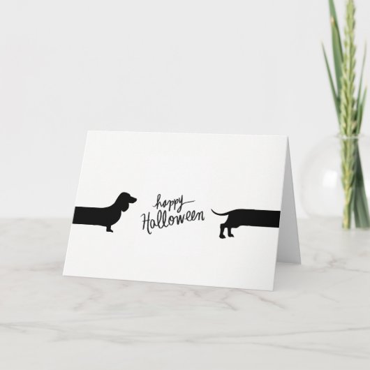 Carte Dachshund drôle Halloween (Devant)