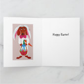 Carte Dachshund Easter Bunny (Intérieur)