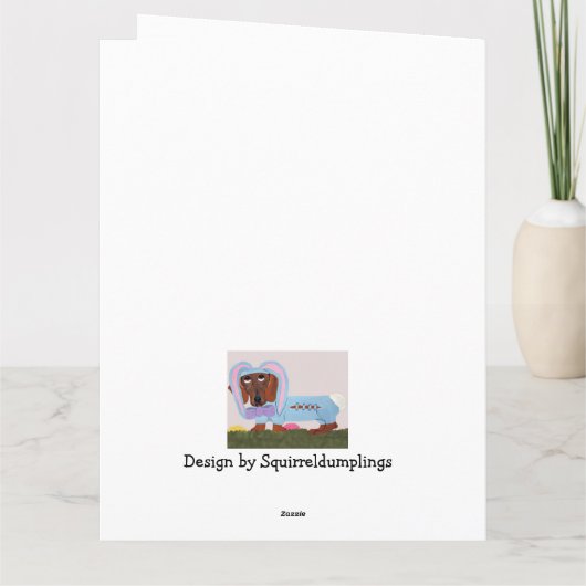 Carte Dachshund Easter Bunny (Dos)