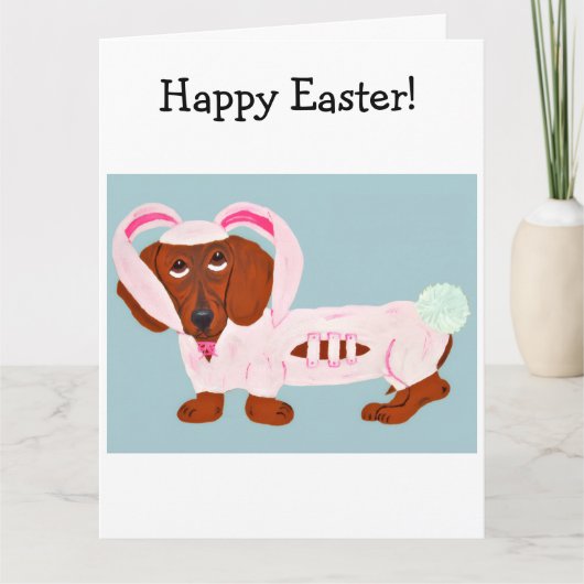Carte Dachshund Easter Bunny (Devant)
