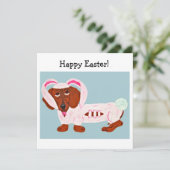 Carte Dachshund Easter Bunny (Debout devant)