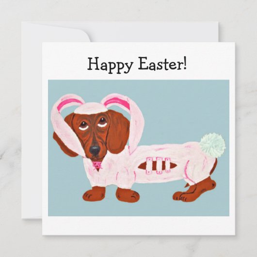 Carte Dachshund Easter Bunny (Devant)