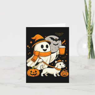 Carte Dachshund fantôme qui marche Saison chienne épouva