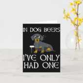 Carte Dachshund Funny Iri-shirt - Dog Beers Only Had One (Fleur jaune)