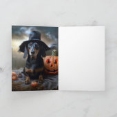 Carte Dachshund Halloween effroi (Intérieur)