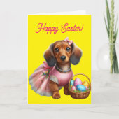 Carte Dachshund Happy Easter  (Devant)
