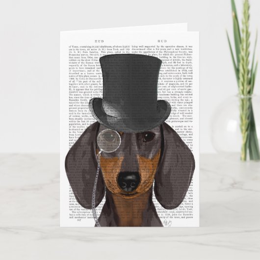 Carte Dachshund, Hound et Casquette (Devant)
