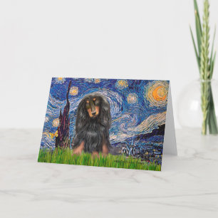 Carte Dachshund (LHBT) - Nuit étoilée