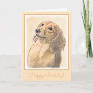 Carte Dachshund (Longhaerien) Peinture - Art Chien origi