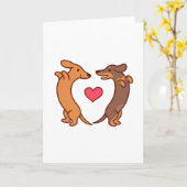 Carte Dachshund Love (Fleur jaune)