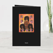 Carte Dachshund noir à poils longs (Dos)