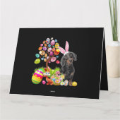 Carte Dachshund noir Arbre d'oeufs de Pâques Chiens Lapi (Dos)