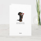 Carte Dachshund noir et tan lisse (Dos)