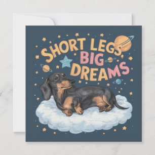 Carte Dachshund Pattes Courtes Grands Rêves