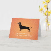 Carte Dachshund - Penser à votre design (Fleur jaune)