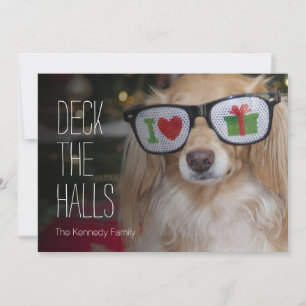 Carte Dachshund portant "I love presents"