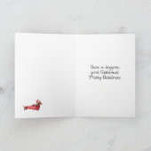 Carte Dachshund Punny Holidays - Joyeux Noël (Intérieur)