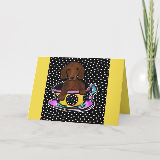 Carte Dachshund Rouge (Devant)