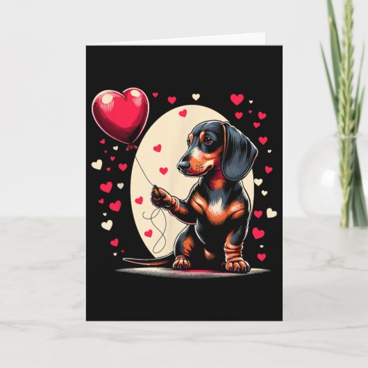 Carte Dachshund Saint-Valentin Propriétaire de chien de (Devant)