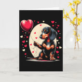 Carte Dachshund Saint-Valentin Propriétaire de chien de (Fleur jaune)