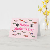 Carte Dachshund Saucisse chien Wiener chien mignon Mères (Fleur jaune)