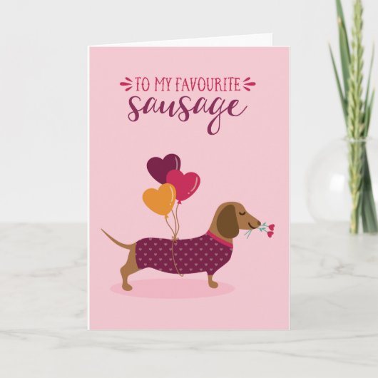 Carte Dachshund Sausage Dog Cute Anniversaire Card (Devant)