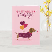 Carte Dachshund Sausage Dog Cute Anniversaire Card (Fleur jaune)