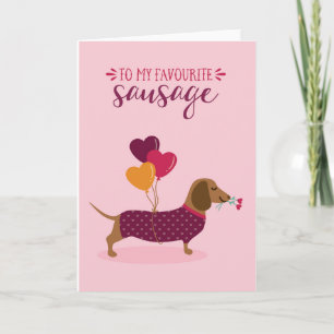 Carte Dachshund Sausage Dog Cute Anniversaire Card