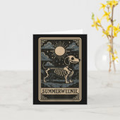Carte Dachshund Skeleton Summerween Chien Art Style Vint (Fleur jaune)
