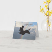Carte Dachshund Sympathy (Fleur jaune)