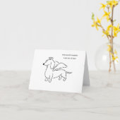 Carte Dachshund Sympathy (Fleur jaune)