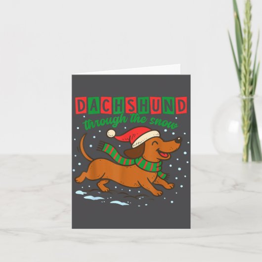 Carte Dachshund Through The Snow Funny Christmas Wiener  (Devant)